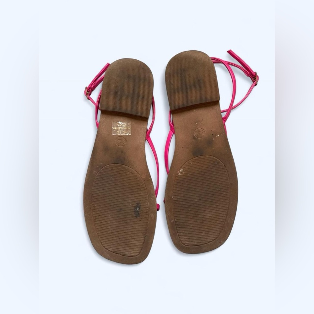 Pink vegan leather sandals with adjustable straps Vida by Cushionaire size 8.5 - Picture 5 of 6